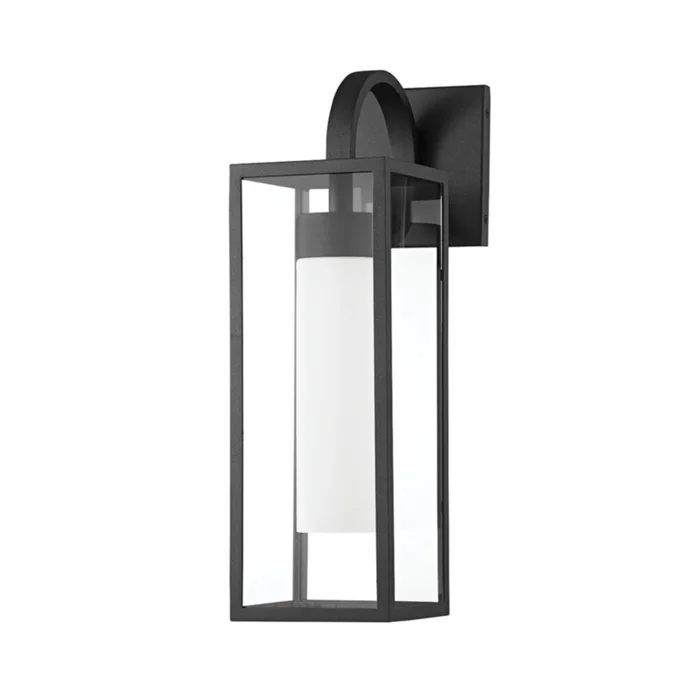 Pax Wall Sconce 1-Light Outdoor LED in Textured Black 6L x 6W x 19.75H