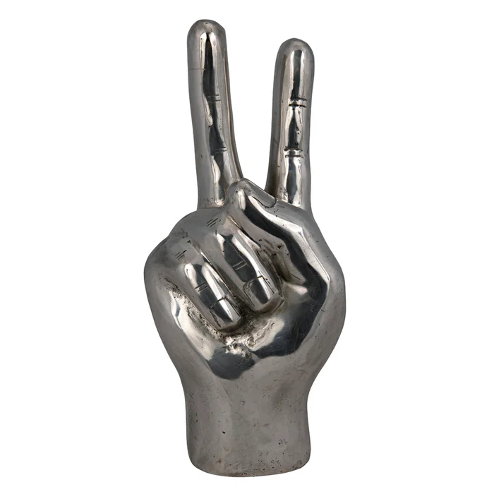 peace sign, silver