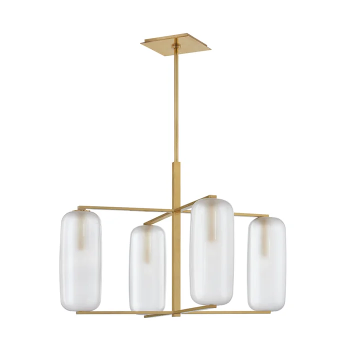 Pebble 4-Light Chandelier in Aged Brass 33.5L x 33.5W x 22H