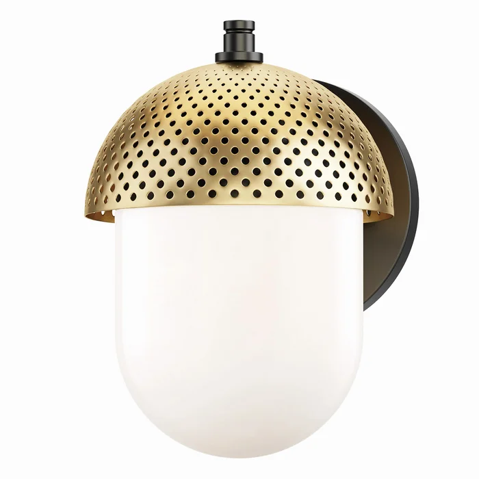 Perf Outdoor One Light Outdoor Wall Sconce in Black / Gold (16|30182WTBKGLD)