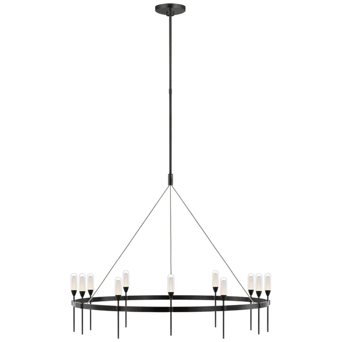 Peter Bristol Overture XL Ring Chandelier in Bronze with Clear Glass Ceiling Light W39″