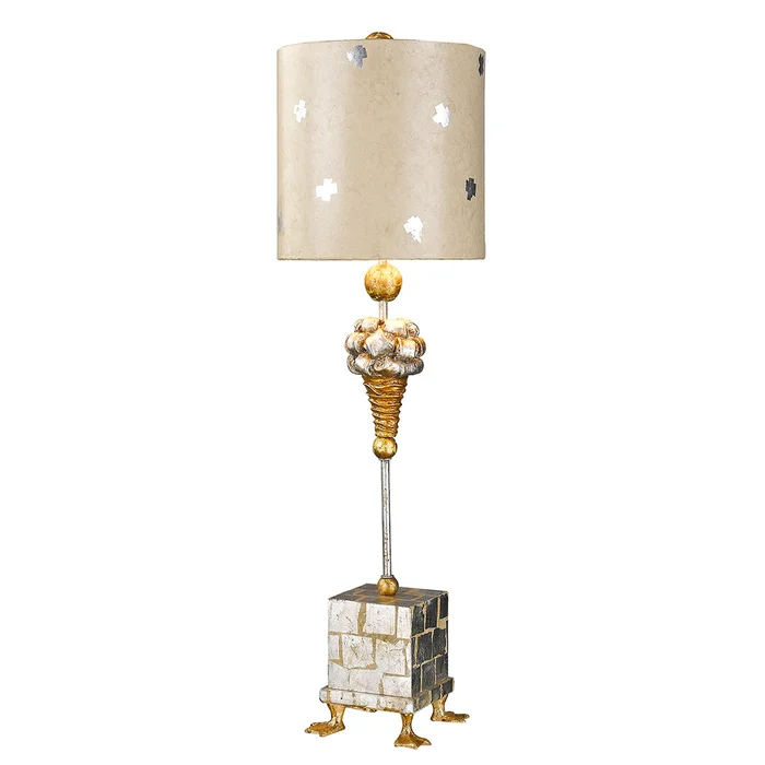 pompadour x table accent lamp in gold and silver finish