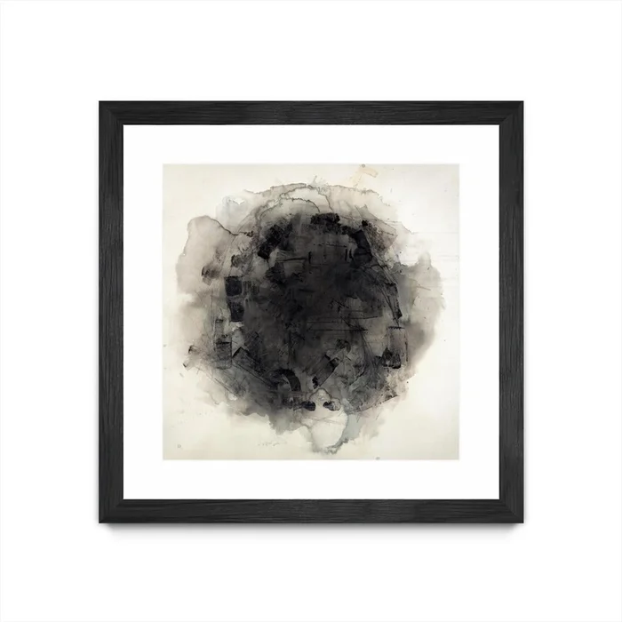 Positives And Negatives I Matted and Framed Black 30×30 Wall Art|uvre dart murale encadre noire et mate Positives And Negatives I 30×30