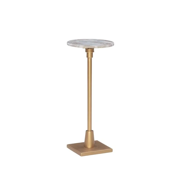 Powell Amyn Adj Drink Table Gold with Sandy Marble D1462A21G