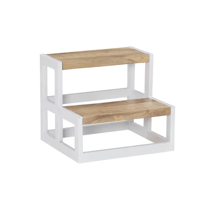 Powell Blythe Wood and Metal Bed Steps White D1403A21W