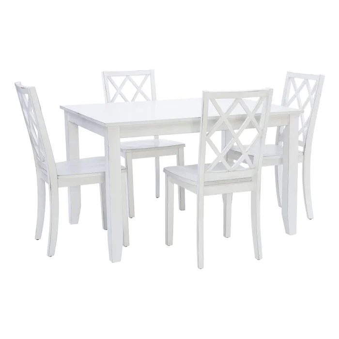 Powell Hamlet 5Pc Dining Set White One Box D1001LD23WPC5