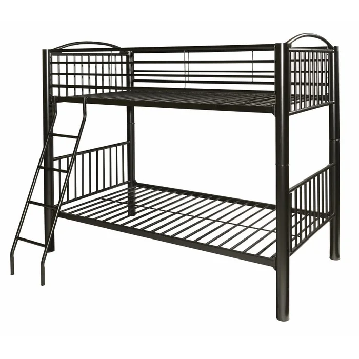 Powell Heavy Metal Black Twin over Twin Bunk Bed 938-138