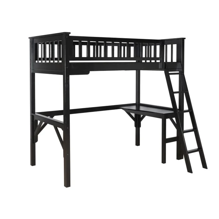 Powell Levi Twin Study Loft Bed Black D1532Y23B