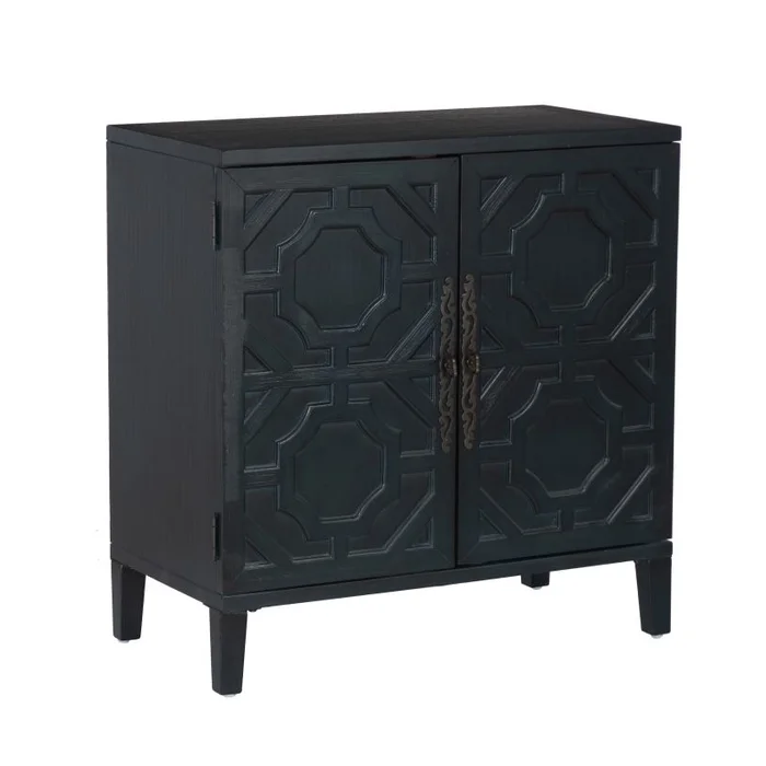 Powell Merrin Wood 2 Door Accent Cabinet Midnight Blue D1523LA23BLU