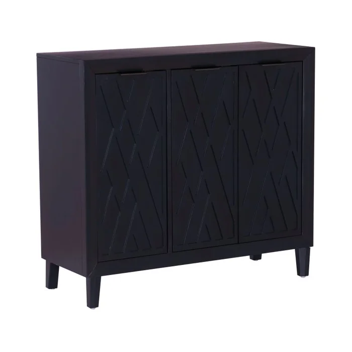 Powell Miles Wood 3 Door Accent Cabinet Midnight Blue D1522LA23NAVY