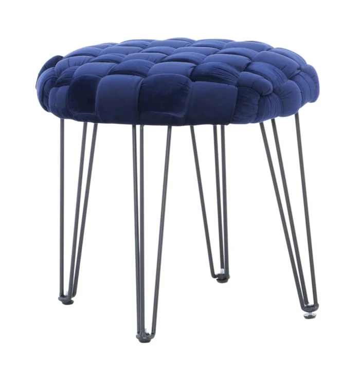 Powell Shadbury Round Stool Navy D1374S20RBN