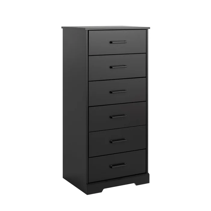 Prepac Rustic Ridge 23.75 6-Drawer Chest – Black|Commode verticale RusticRidge de Prepac de 23,75po 6tiroirs – noire