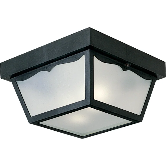 Progress 2-LT 10-1/4″ Flush Mount for In/Outdoor use – Black – P5745-31