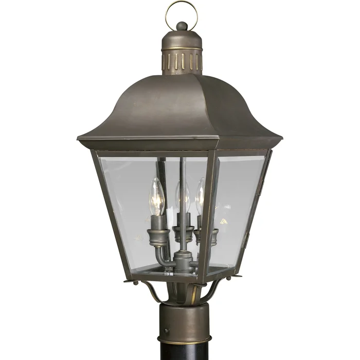 Progress Andover 3-LT Outdoor Post Lantern – Antique Bronze – P5487-20