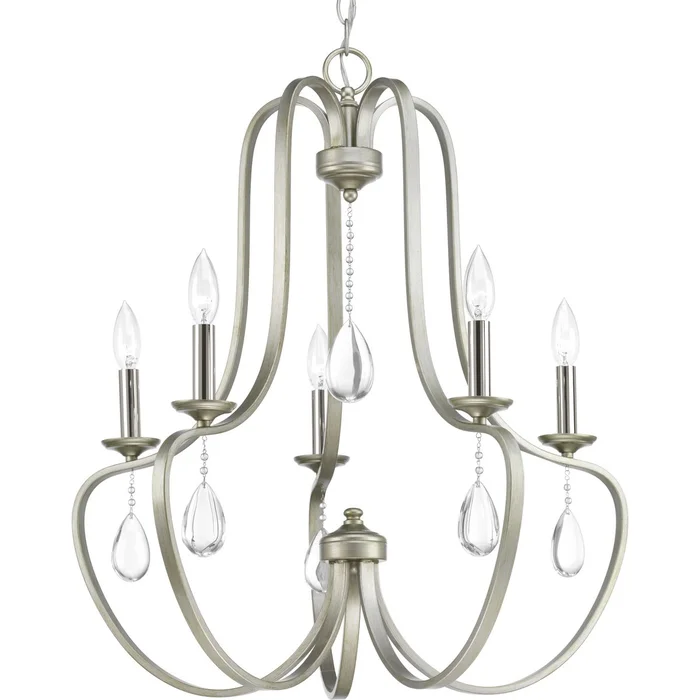 Progress Anjoux Collection 5-LT Chandelier – Silver Ridge – P400087-134