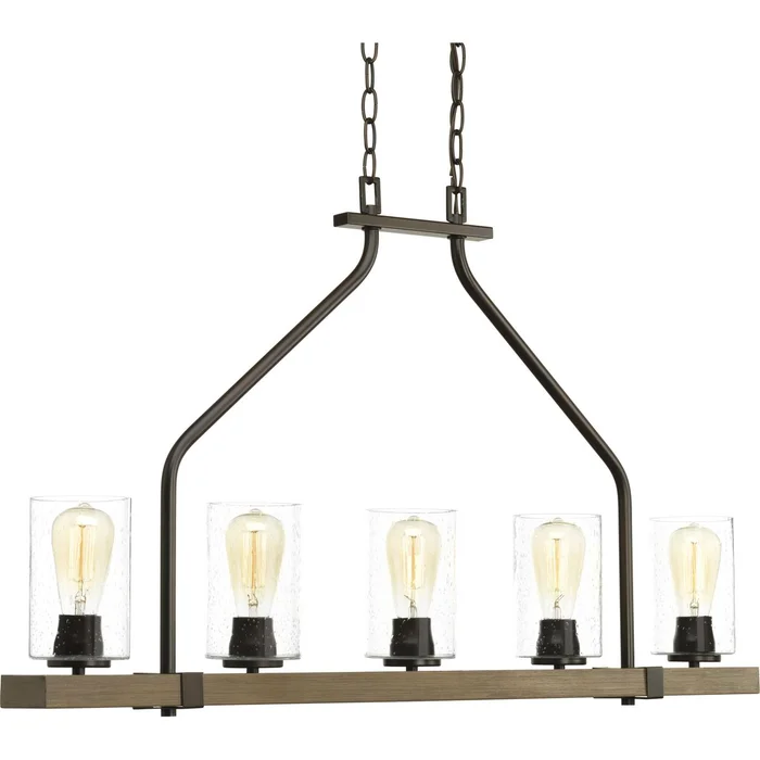 Progress Barnes Mill 5-LT Linear Chandelier – Antique Bronze – P400055-020