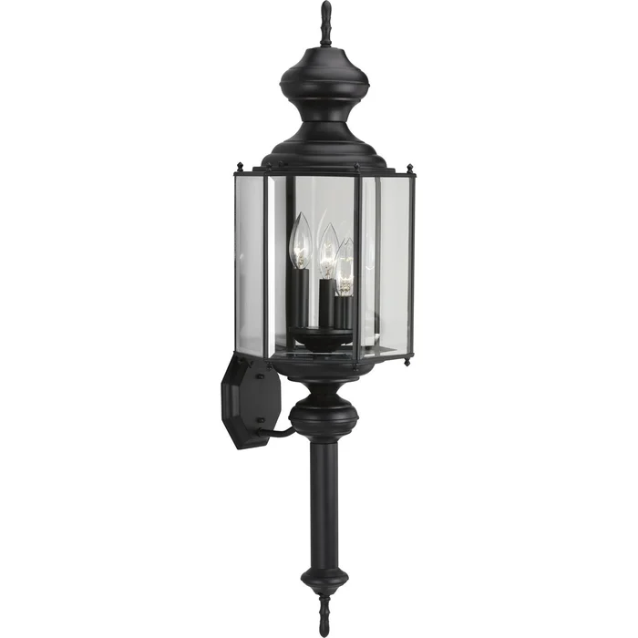 Progress BrassGUARD 3-LT Outdoor Wall Lantern – Black – P5731-31