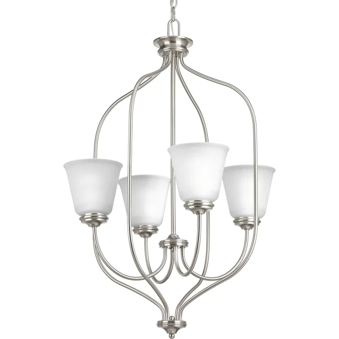 Progress Keats Collection 4-LT Foyer Chandelier – Brushed Nickel – P3891-09