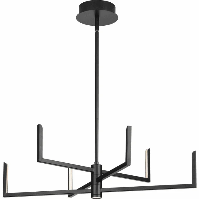 Progress Lighting P400260-031-30 Pivot Contemporary Matte Black LED Hanging Chandelier