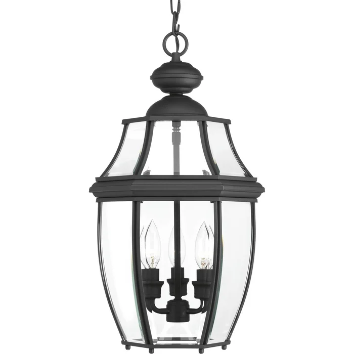 Progress New Haven 3-LT Outdoor Hanging Lantern – Black – P6533-31