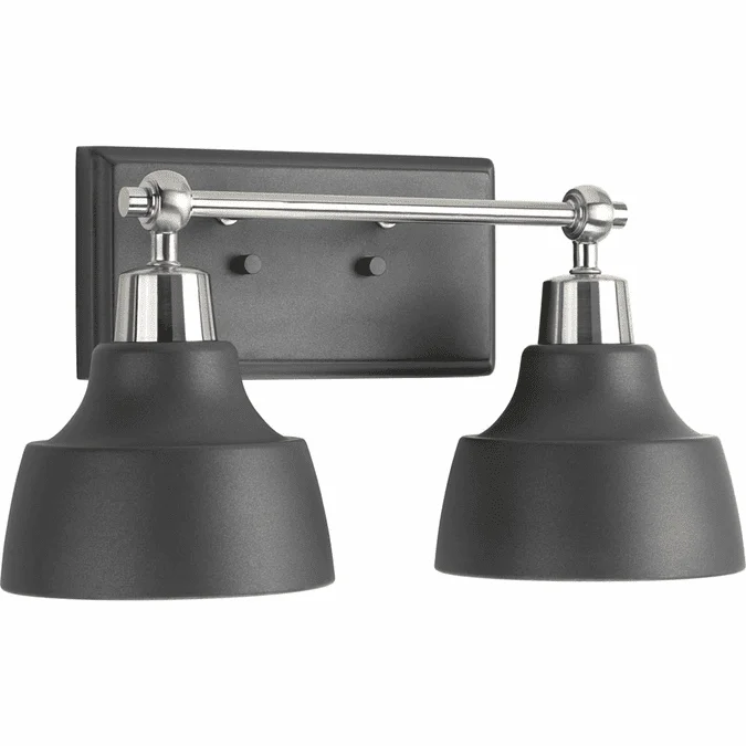 Progress P300040-009 Bramlett Contemporary Brushed Nickel 2-Light Bathroom Vanity Lighting
