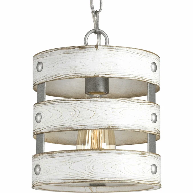 Progress P500022-141 Gulliver Retro Galvanized 24″ Drum Hanging Pendant Lighting