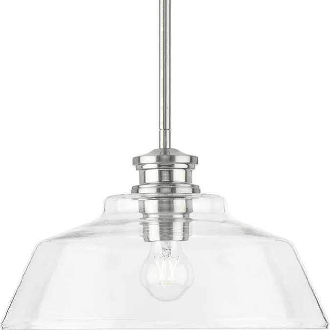 Progress P500381-009 Singleton Modern Brushed Nickel Ceiling Pendant Light