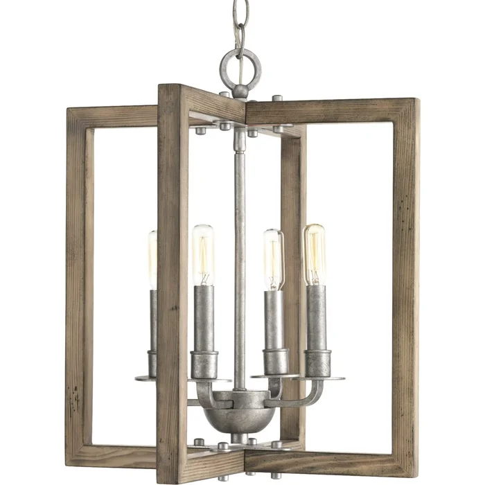Progress Turnbury Collection 4-LT Chandelier – Galvanized Finish – P4760-141
