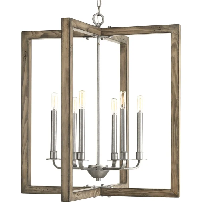 Progress Turnbury Collection 6-LT Chandelier – Galvanized Finish – P4761-141