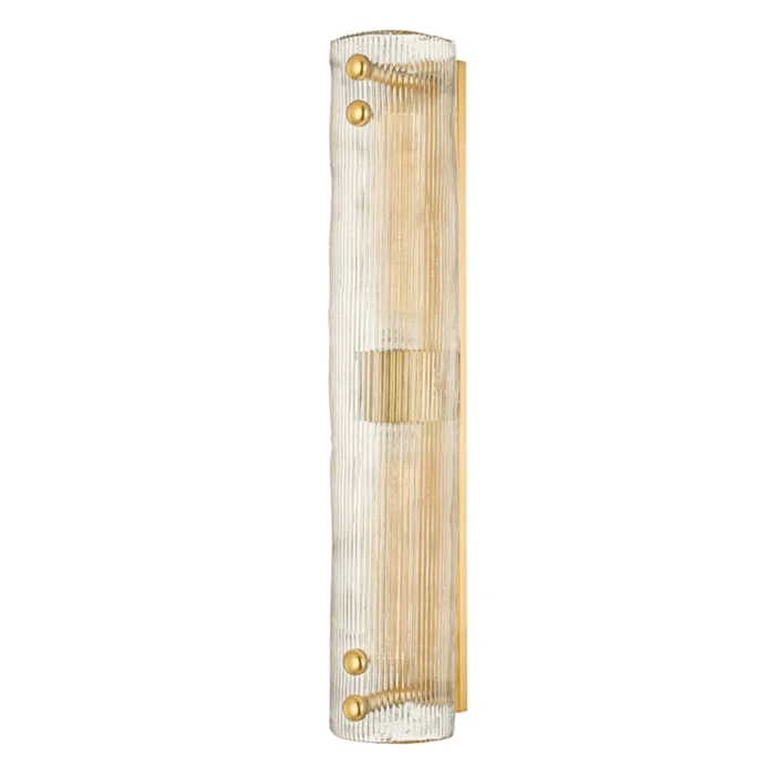Prospect Park 2-Light Wall Sconce in Aged Brass 4.25L x 4.25W x 23H