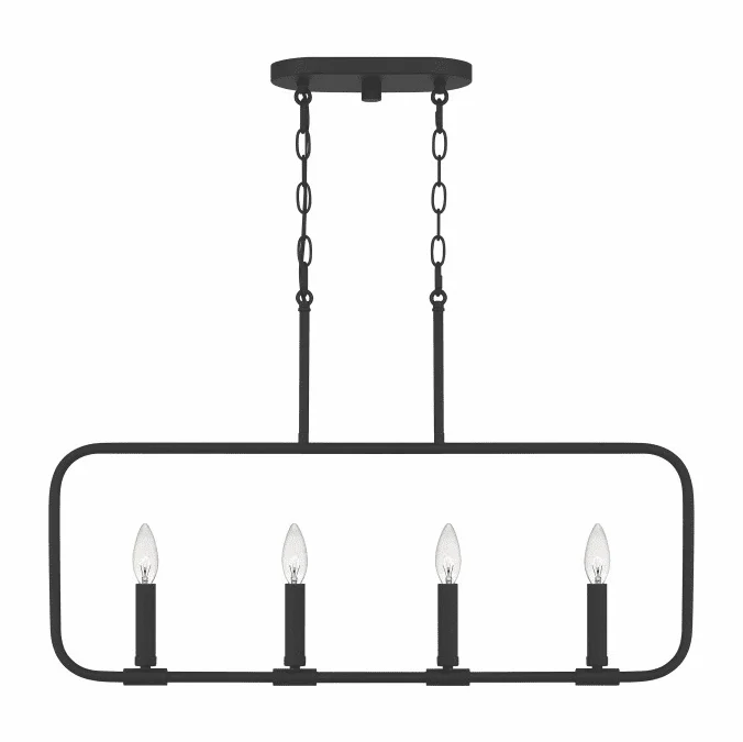 Quoizel ABR432MBK Abner Modern Matte Black Kitchen Island Light