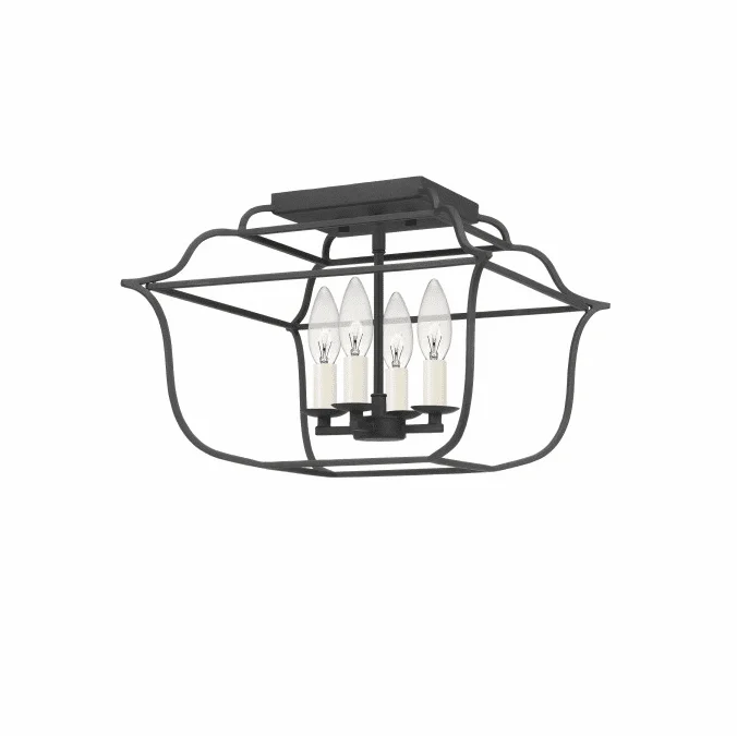 Quoizel GLY1714BA Gallery Modern Royal Ebony Flush Mount Ceiling Light Fixture