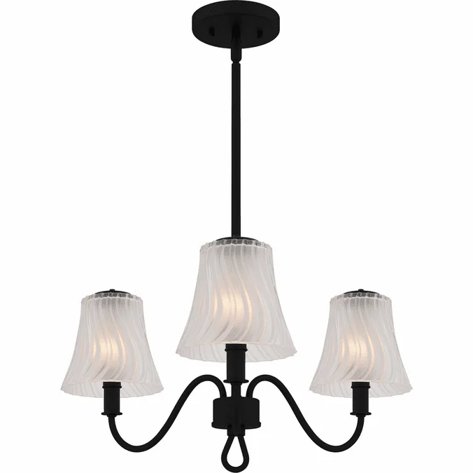 Quoizel MCK5022MBK McKinney Modern Matte Black Mini Ceiling Chandelier