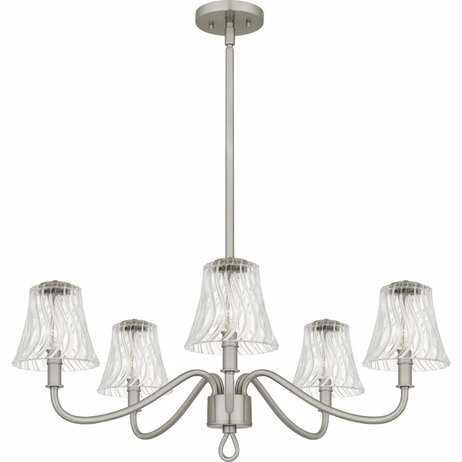 Quoizel MCK5030BN McKinney Modern Brushed Nickel Ceiling Chandelier