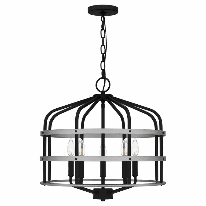 Quoizel QP5346MBK Avignon Contemporary Matte Black Drop Ceiling Lighting