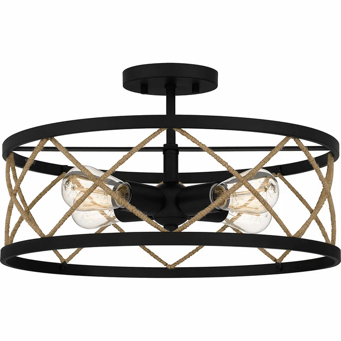 Quoizel QSF5632MBK Modern Matte Black Flush Mount Lighting Fixture