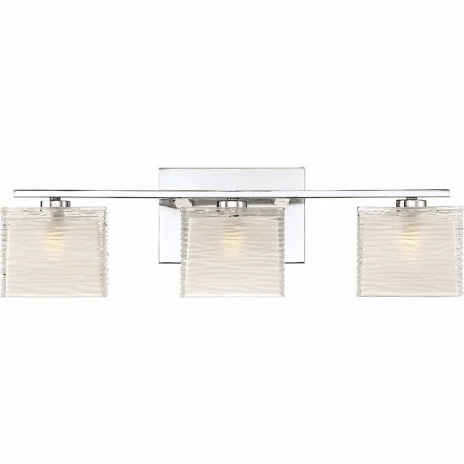 Quoizel WCP8603C Westcap Modern Polished Chrome 3-Light Bath Sconce