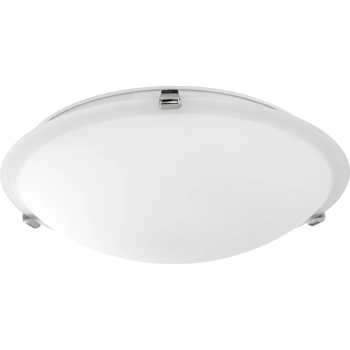 Quorum 16″ Satin Flushmount – Polished Nickel W/ Satin Opal – 3000-16162
