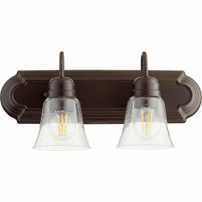 Quorum 5094-2-286 Oiled Bronze 2-Light Bathroom Sconce Lighting