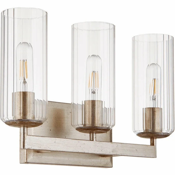 Quorum 574-3-60 Merrick Modern Aged Silver Leaf 3-Light Bathroom Light