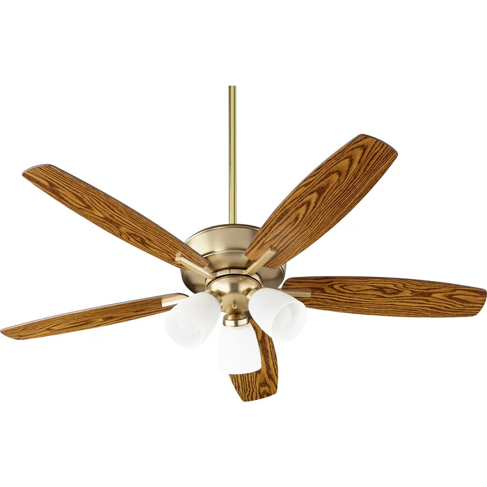 Quorum Breeze 3-LT Uni-Pack Ceiling Fan – Aged Brass – 70525-380