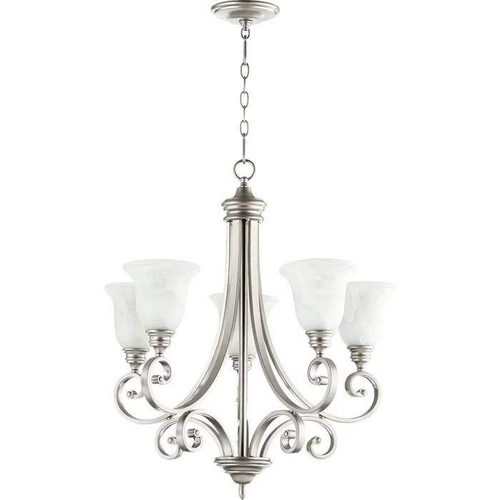 Quorum Bryant 5-LT Chandelier – Classic Nickel – 6154-5-64