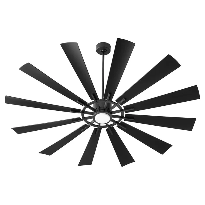 Quorum Cirque 72″ 1-LT Patio Fan – Matte Black – 47212-59