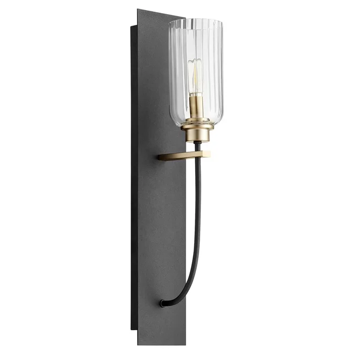 Quorum Espy 1-LT Wall Mount – Noir w/Aged Brass – 507-1-6980