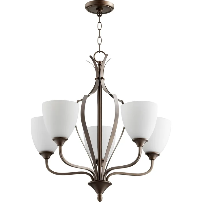 Quorum Jardin 5-LT Chandelier – Oiled Bronze – 6127-5-86