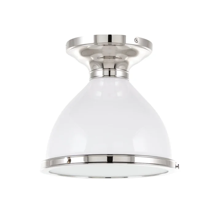 Randolph 1-Light Semi Flush in Polished Nickel 10L x 10W x 9.25H