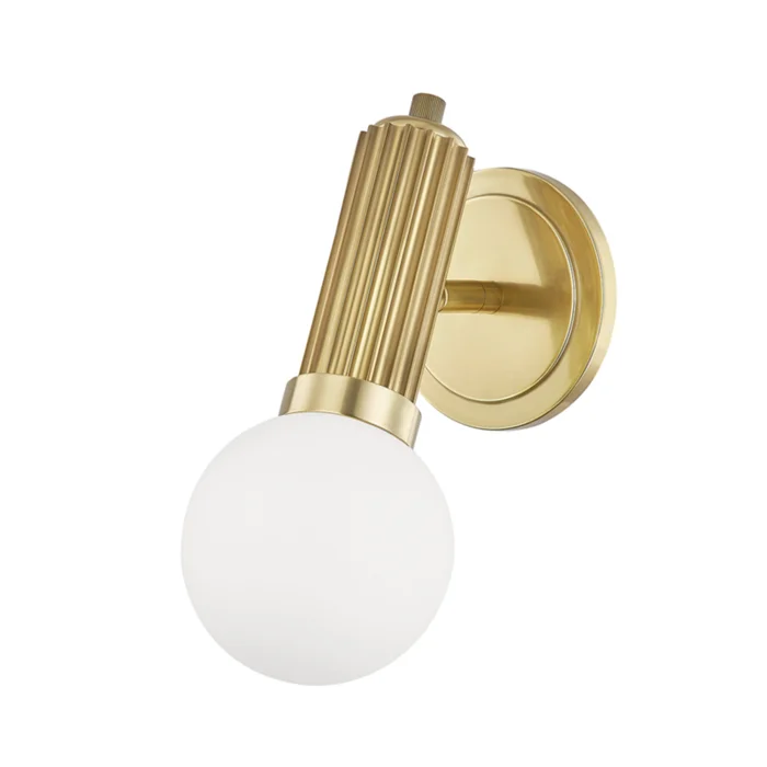 Reade 1-Light Wall Sconce in Aged Brass 5L x 5W x 11.75H