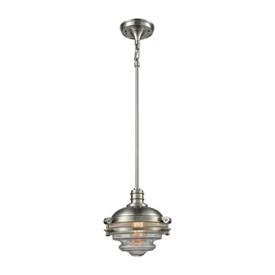 Riley One Light Mini Pendant in Satin Nickel (45|16061/1)