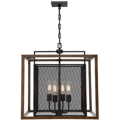 Rio Lobo Four Light Pendant in Dark Oak/Black (137|285P04DOBL)