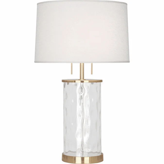 Robert Abbey 1440 Gloria Brass Wavy Glass Body Table Lamp Lighting